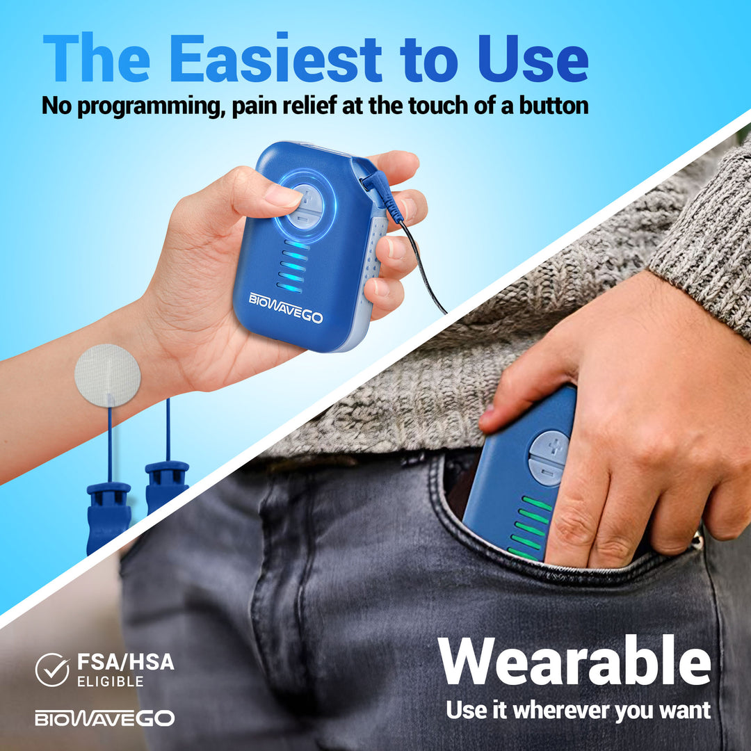 BioWaveGO superior, non-opioid, FDA cleared, wearable, pain relief