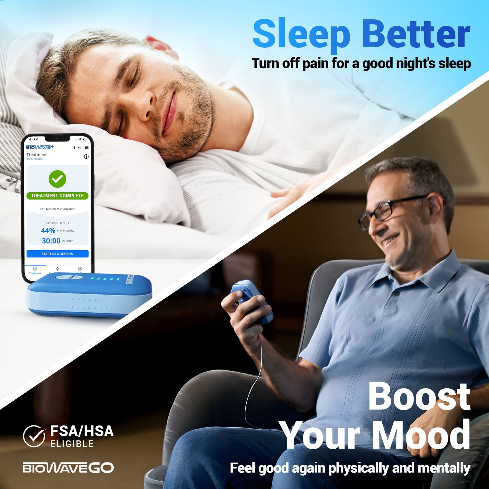 BIOWAVEGO Medical Grade TENS Unit Upgrade to TENS Machines for Pain Re ...