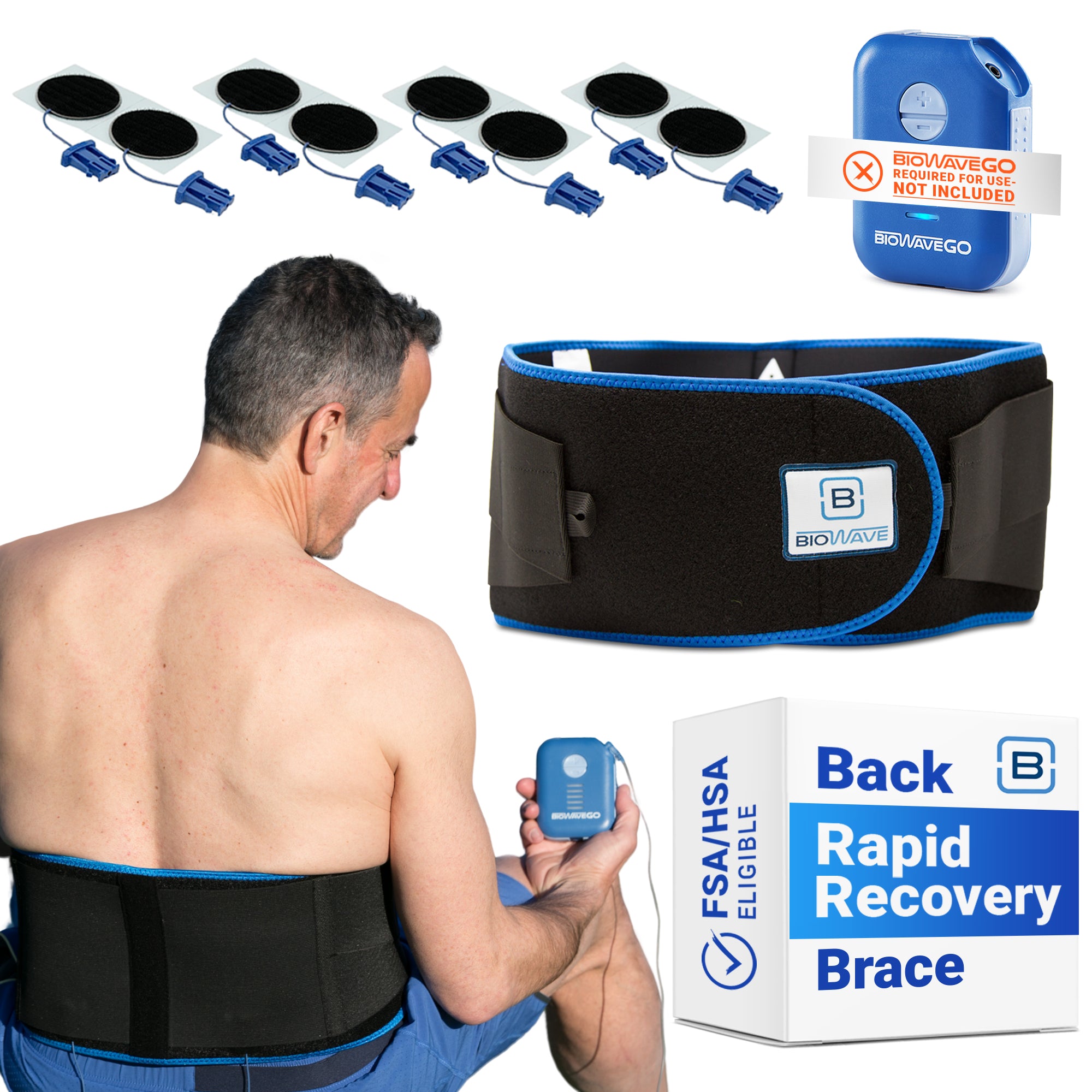 BIOWAVE Rapid Recovery Back Brace Lumbar Support Back Compression Wrap ...
